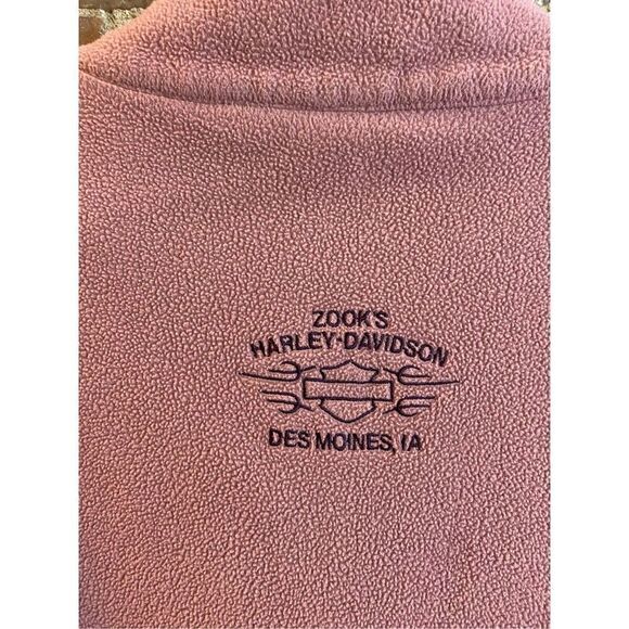Zook’s Harley~Davidson Motorcycle Mauve Fleece 1/4 Zip Pullover Sweatshirt Women - Picture 8 of 10